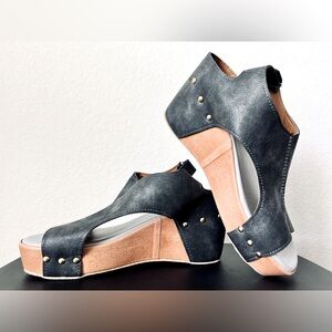 🆕 Black Wedge Sandals